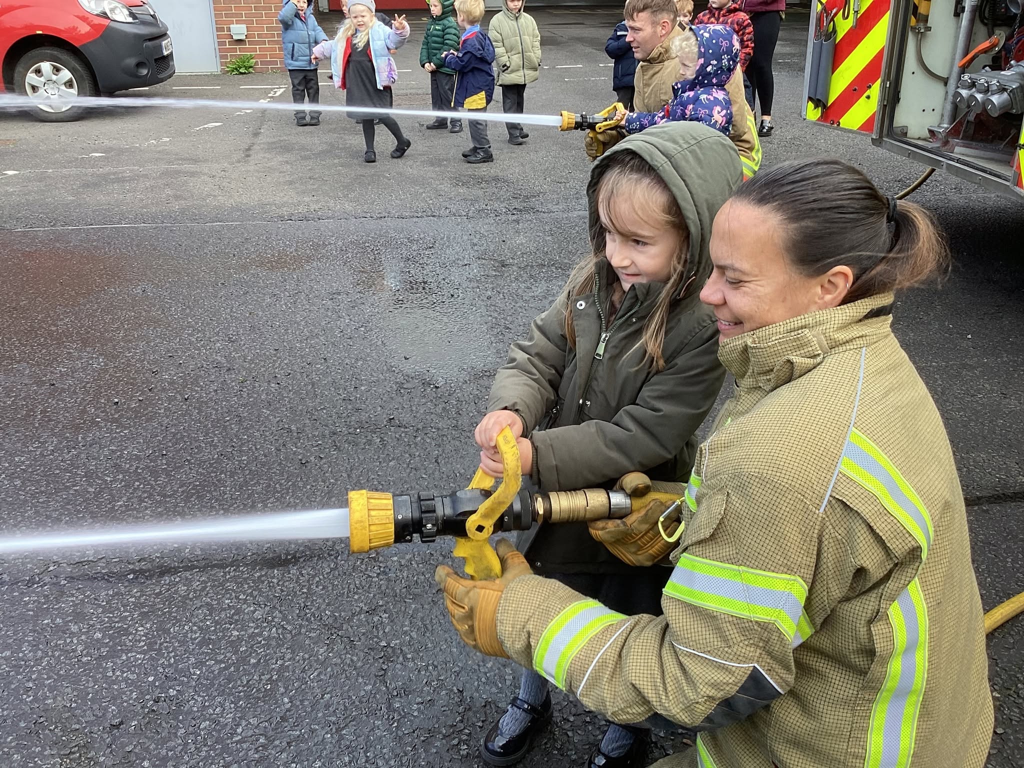 Image of Wrens and Robins Enjoy Fire Station Visit