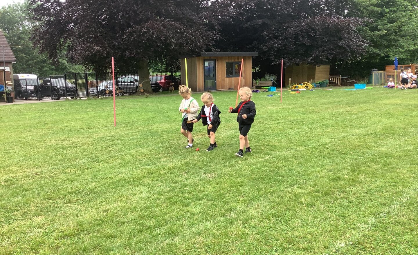 Image of Teamwork and determination at sports day today!