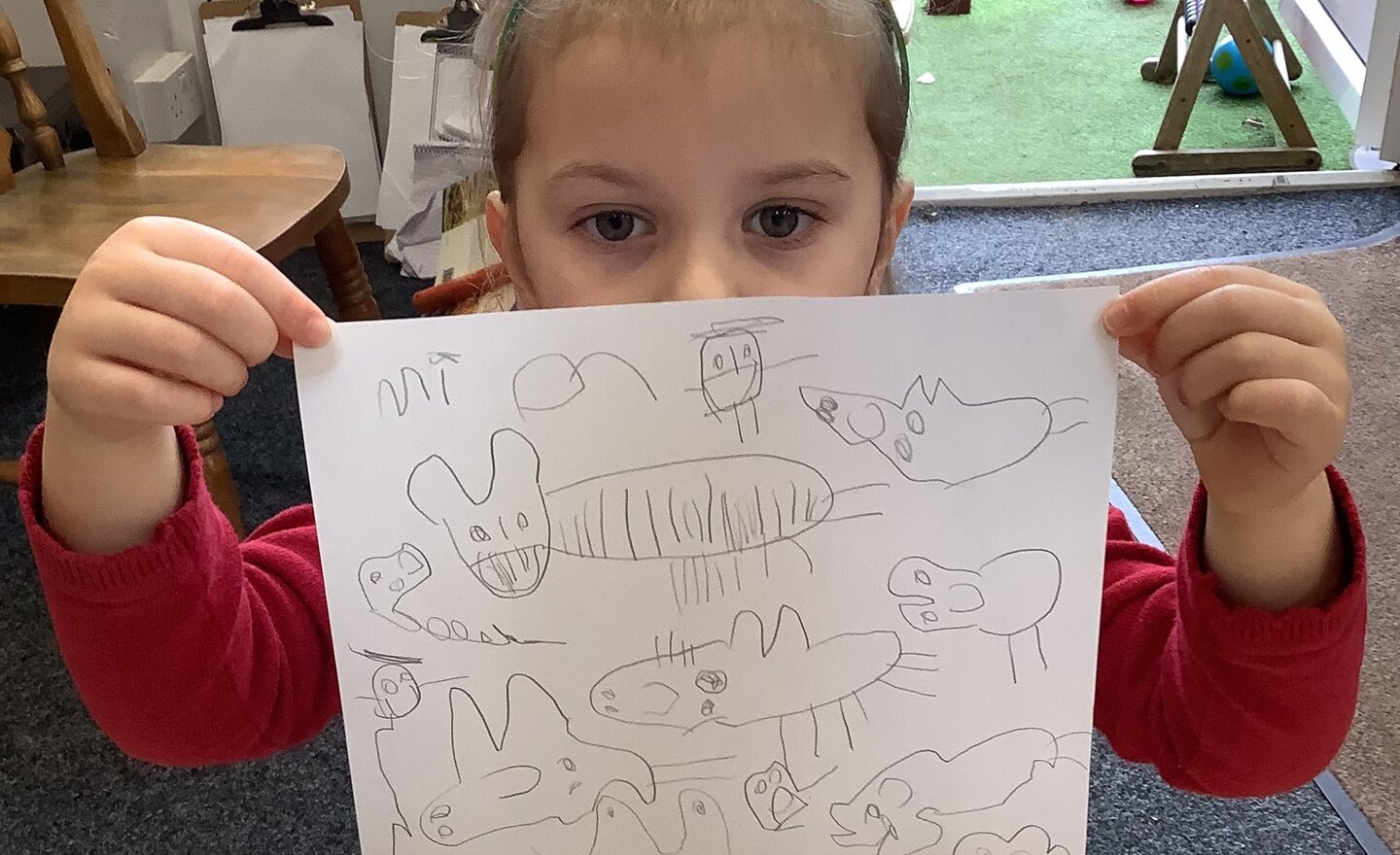 Image of Nursery drew the characters from the Chinese New Year story! 