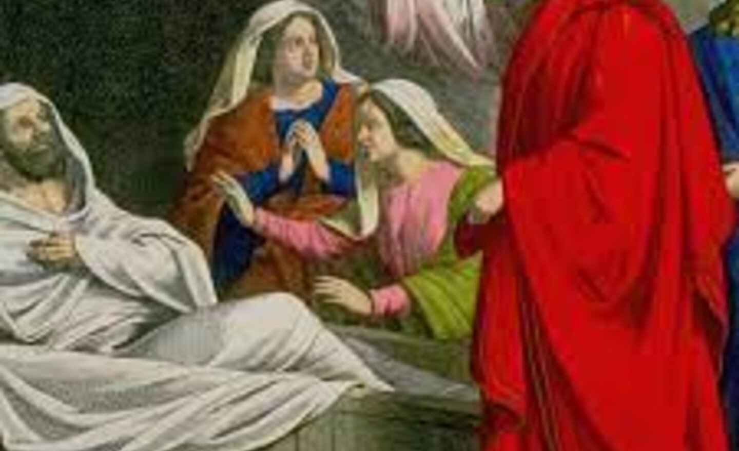 Image of Jesus shows compassion to Lazarus