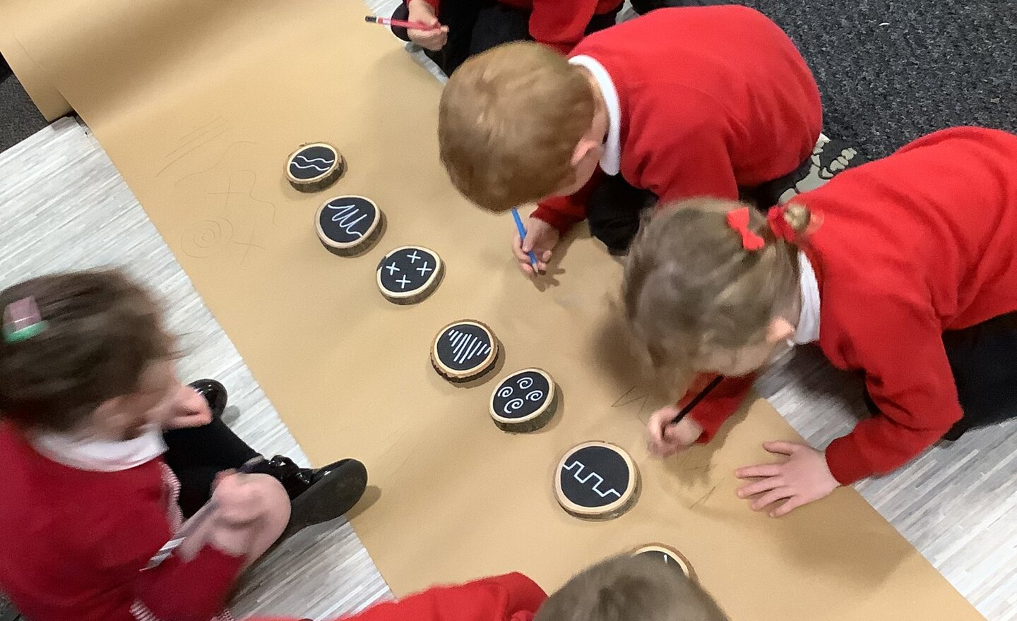 Image of Nursery have been working on their mark making and pencil control skills!