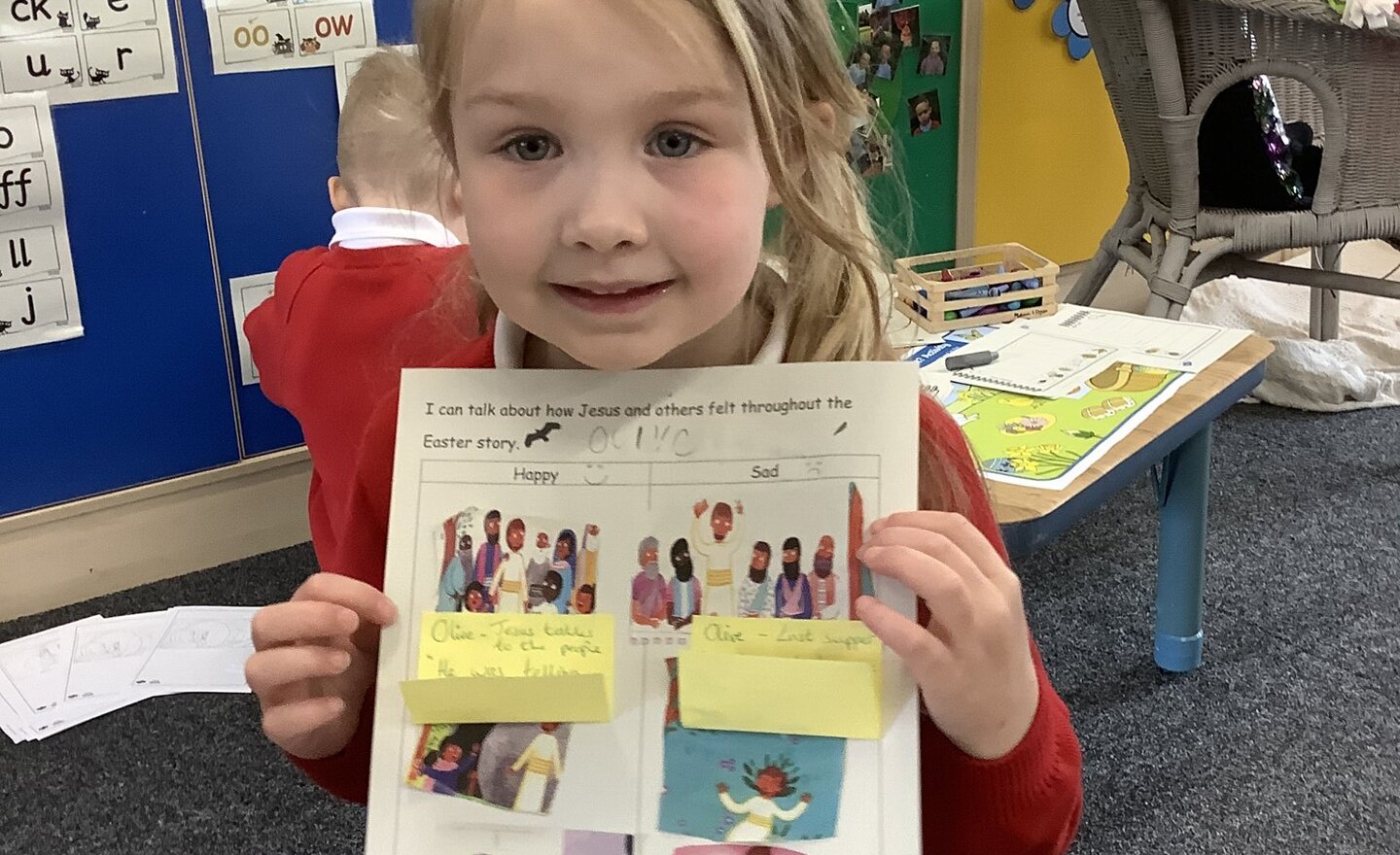 Image of Talking about and sorting the happy and sad parts of the Easter story!