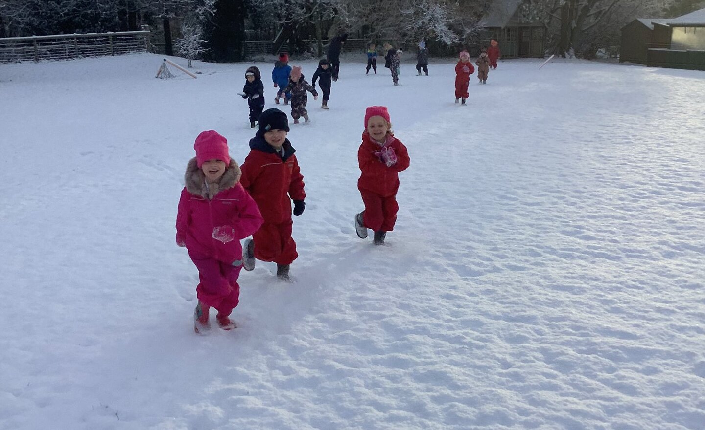 Image of Class one exploring the snow!