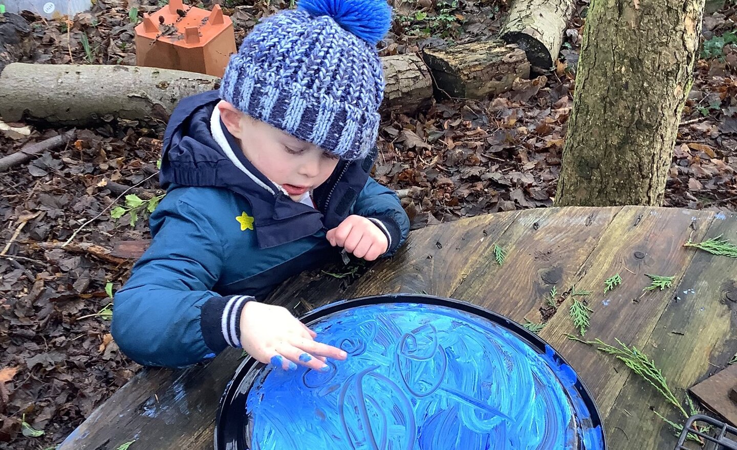Image of Printing using winter colours and patterns!