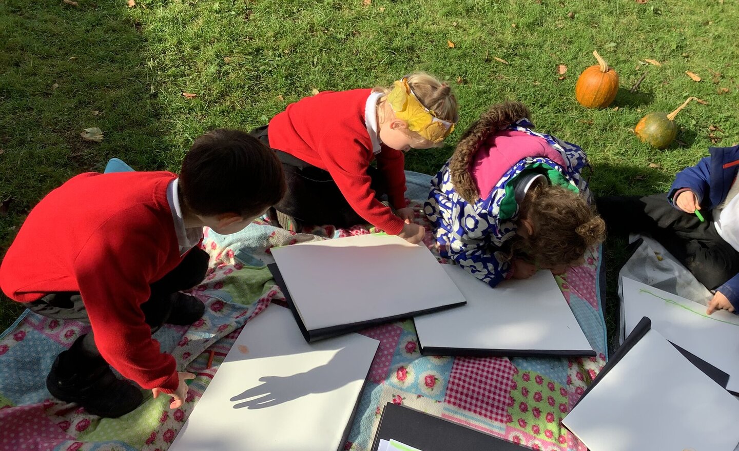 Image of Art outside in the autumn sun!