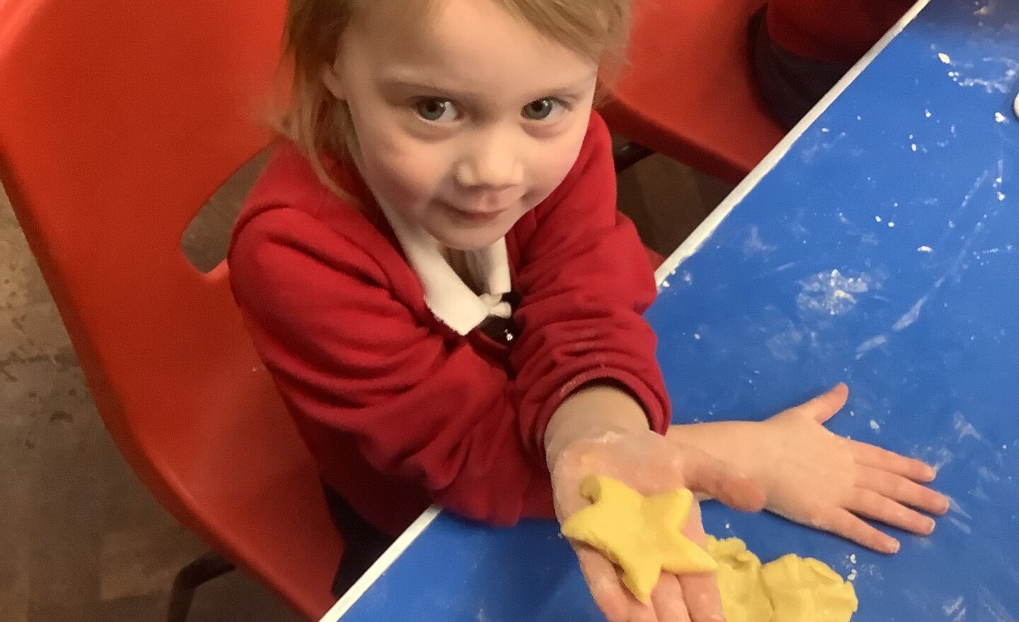 Image of Baking star biscuits for our space picnic! 
