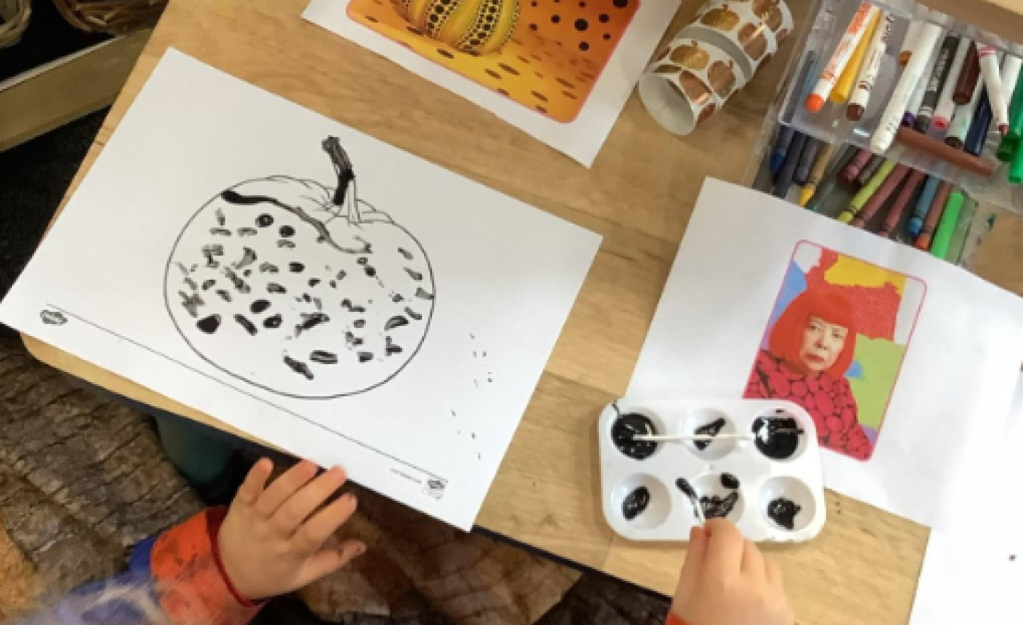 Image of Pumpkins artwork in the style of Yayoi Kusama