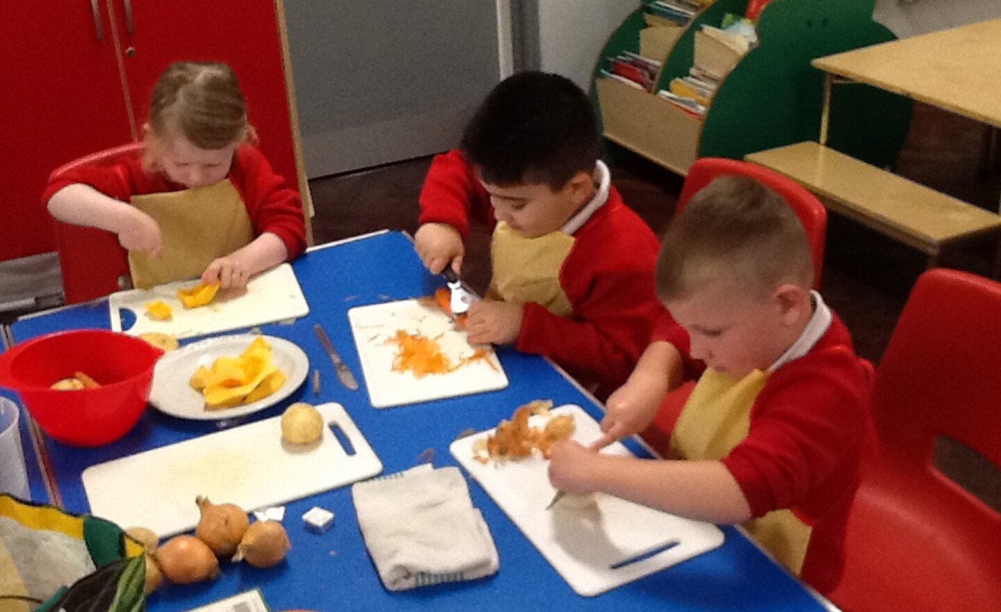 Image of Preparing pumpkin soup!