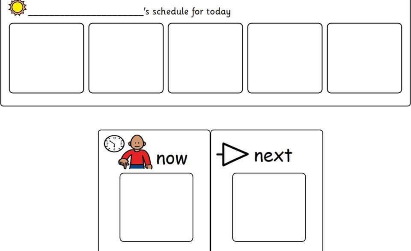 Image of Visual timetable for home use.