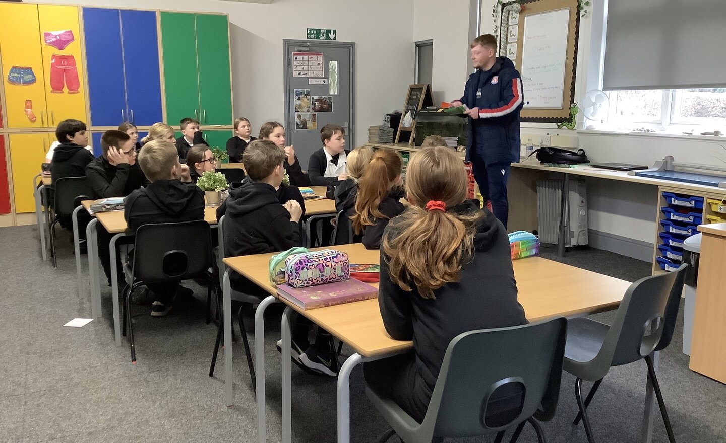 Image of Playground leader training with Stoke FC today