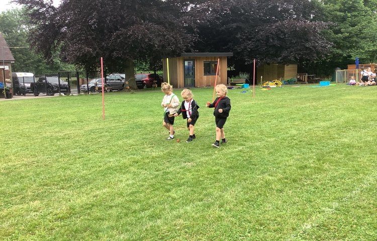 Image of Teamwork and determination at sports day today! 