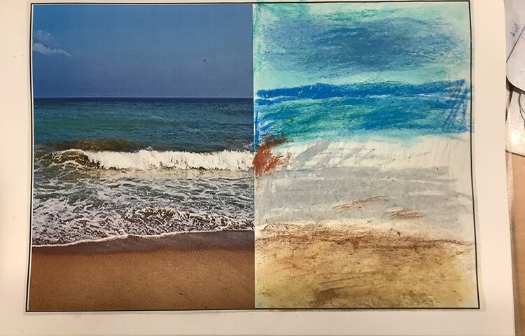 Image of Oil pastel seascapes