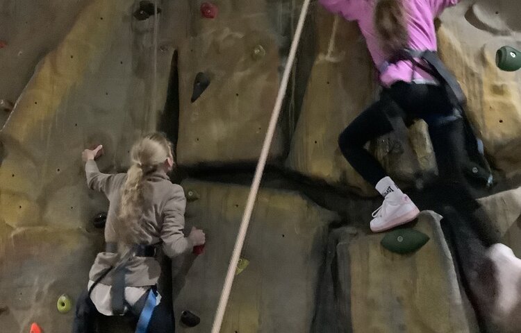 Image of Enjoying the climbing wall today…..