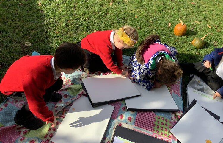 Image of Art outside in the autumn sun! 