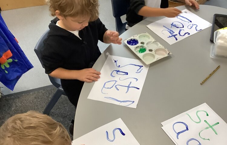 Image of Forming letters with paint!