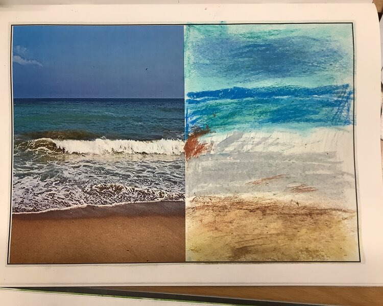 Image of Oil pastel seascapes