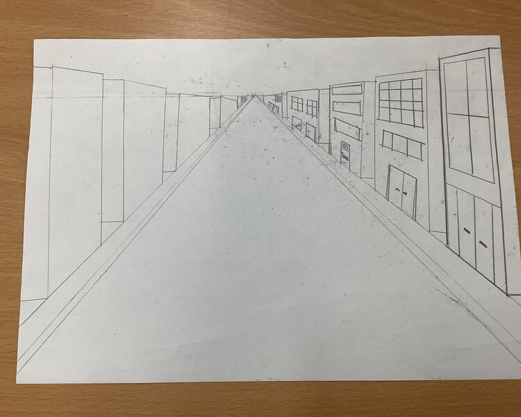 Image of One-point Perspective Drawing