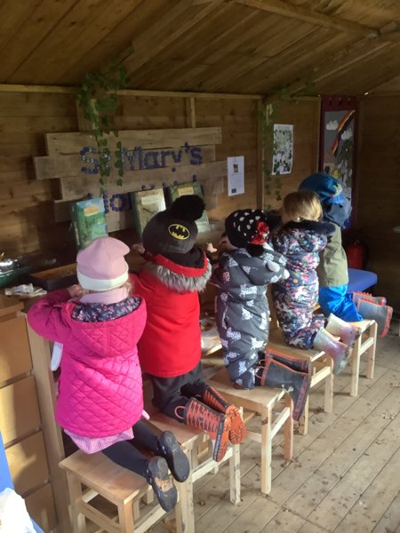 Image of We made bird feeders in outdoor learning today!