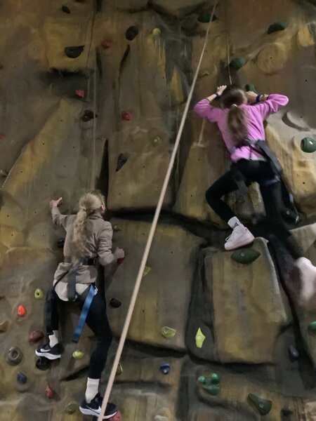 Image of Enjoying the climbing wall today…..