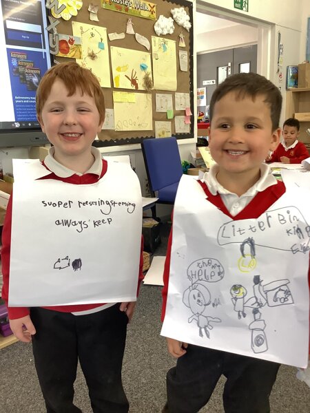 Image of We have created our own super hero tabards to promote caring for the World!