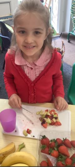 Image of We enjoyed reading Oliver's Fruit Salad and then we made our own!