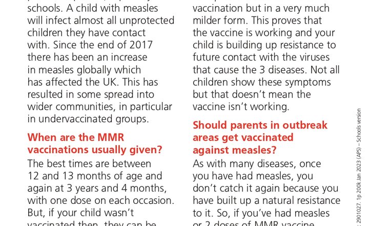 Image of Measles - Answers to some common questions about Measles and the MMR vaccine
