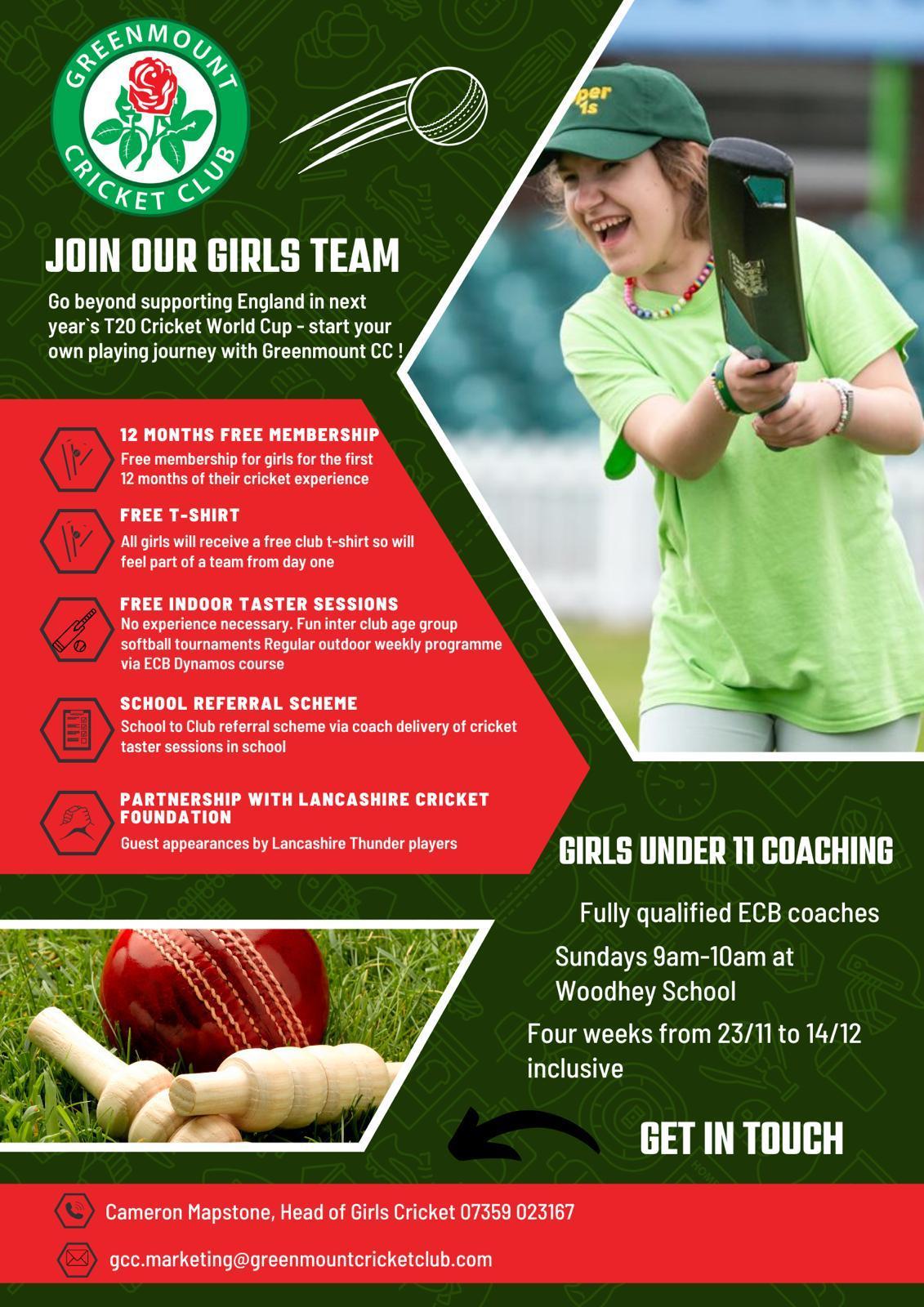 Image of Join Our Girls Cricket Team