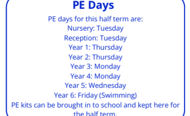 Image of PE Days Autumn Term 