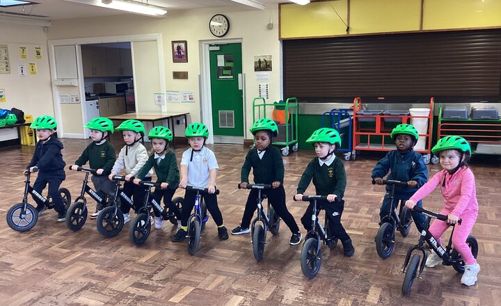 Image of Nursery Enjoy Their First Balance Bike Session at St Patrick’s Catholic Primary School in Fairfield