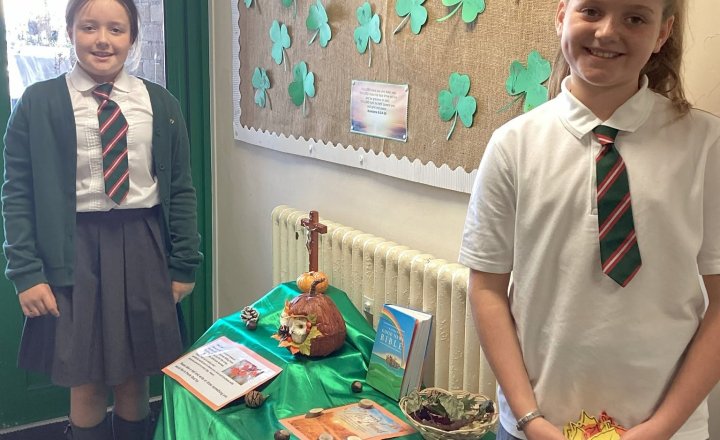 Image of Year 6 Mini Chaplains Create Autumn Prayer Space at St Patrick's Catholic Primary School