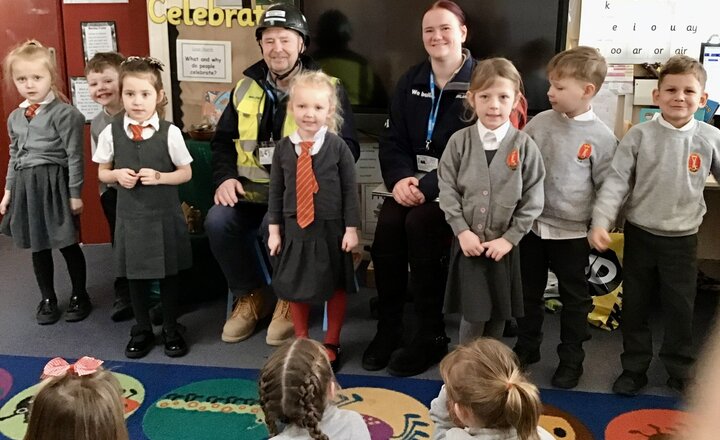Image of Reception Meet Real Builders During ‘People Who Help Us’ Week at St Paul’s Catholic Primary School, Billingham