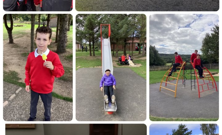 A collage of Year 5 pupils during the exciting visit to Beamish Museum