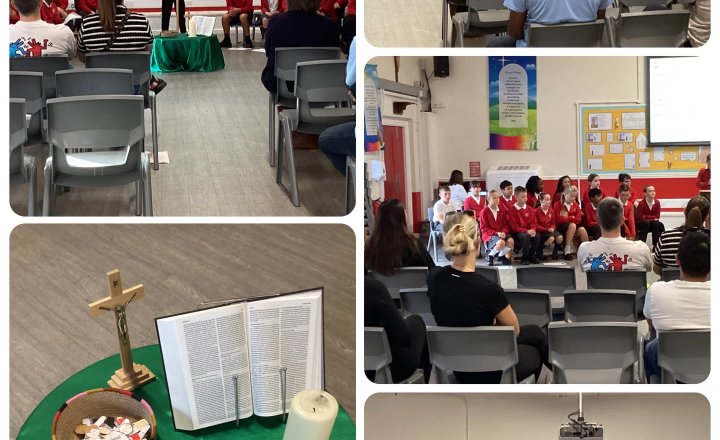 Pupils from St Teresa's Darlington gathering for a prayerful celebration