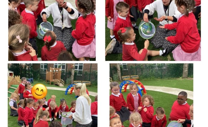 St Teresa's, Nursery pupils, gather around to release their beautiful butterflies!