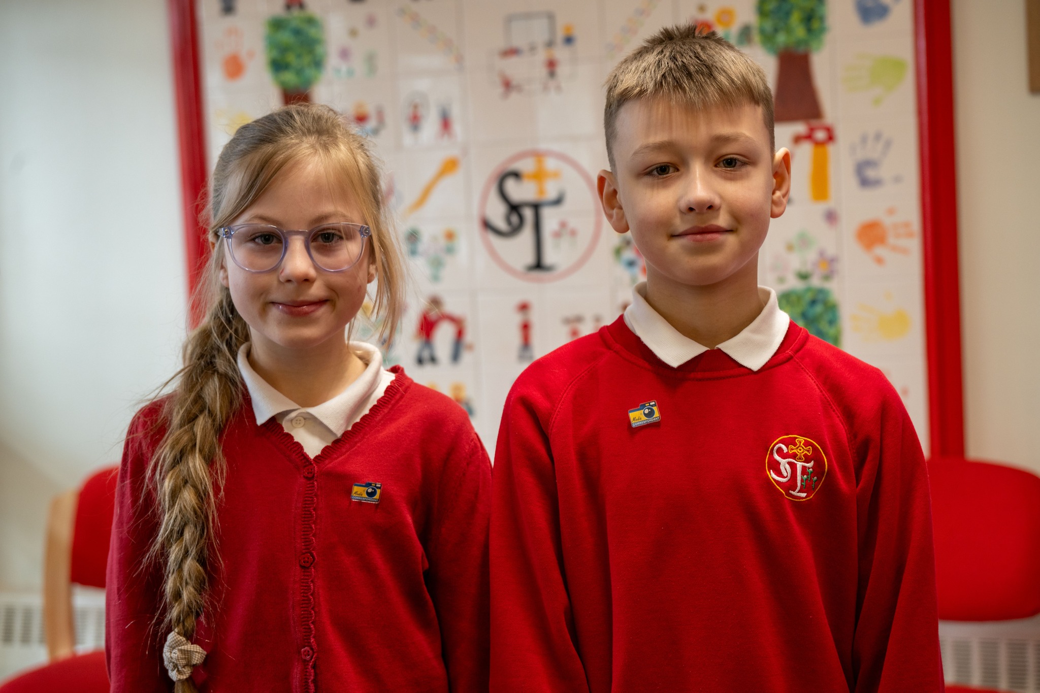 Newly appointed media correspondents with their badges