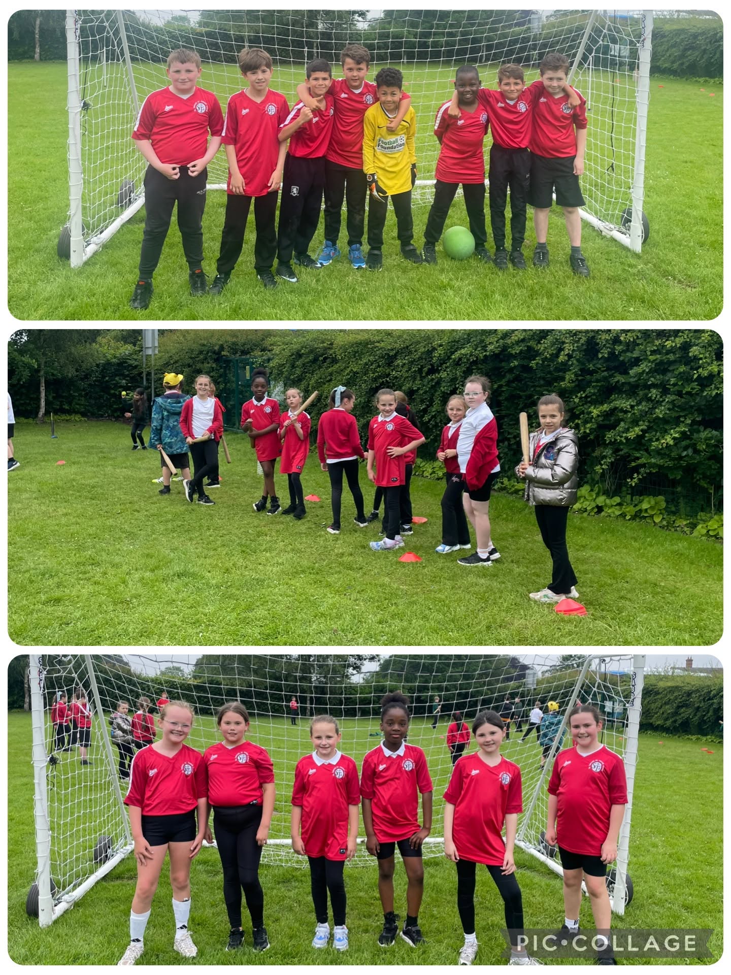 Class 7 pupils during their amazing sports morning at Middleton Tyas