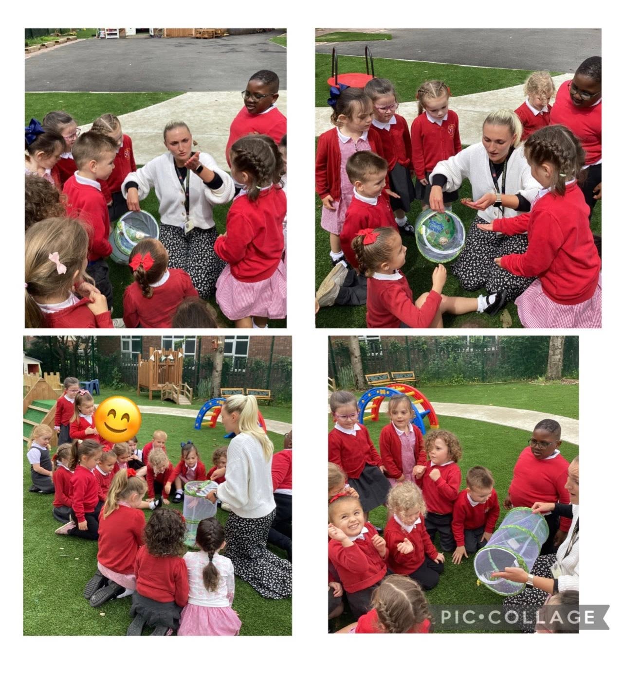 St Teresa's, Nursery pupils, gather around to release their beautiful butterflies!