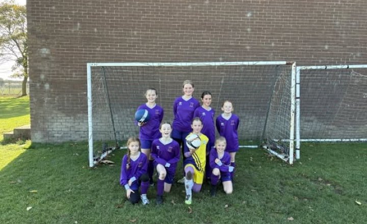 St Teresa's Year 5 and 6 Girls' Football team gathered for a team photo after this successful competition