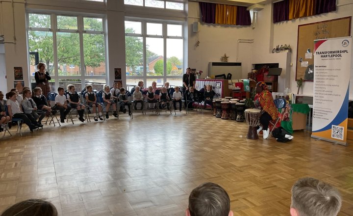 St Teresa's pupils celebrate Black History Month with a African drumming workshop