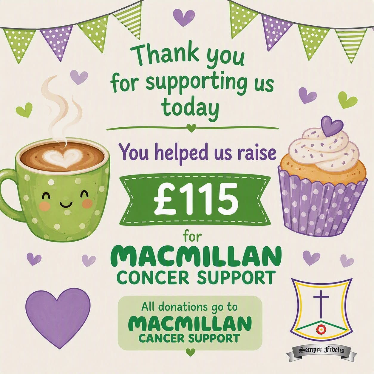 St Teresa's amazing Mini Vinnies raise £115 for Macmillan Cancer Support