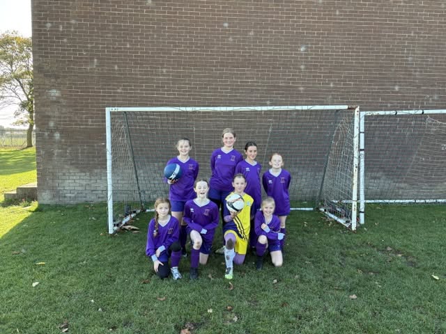 St Teresa's Year 5 and 6 Girls' Football team gathered for a team photo after this successful competition