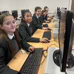 Image of Y8 girls are taking part in a CyberFirst Girls Competition 