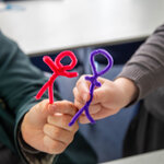 Image of Y7 & Y9 pupils make 'worry dolls' during the lunchtime MFL Culture Club 