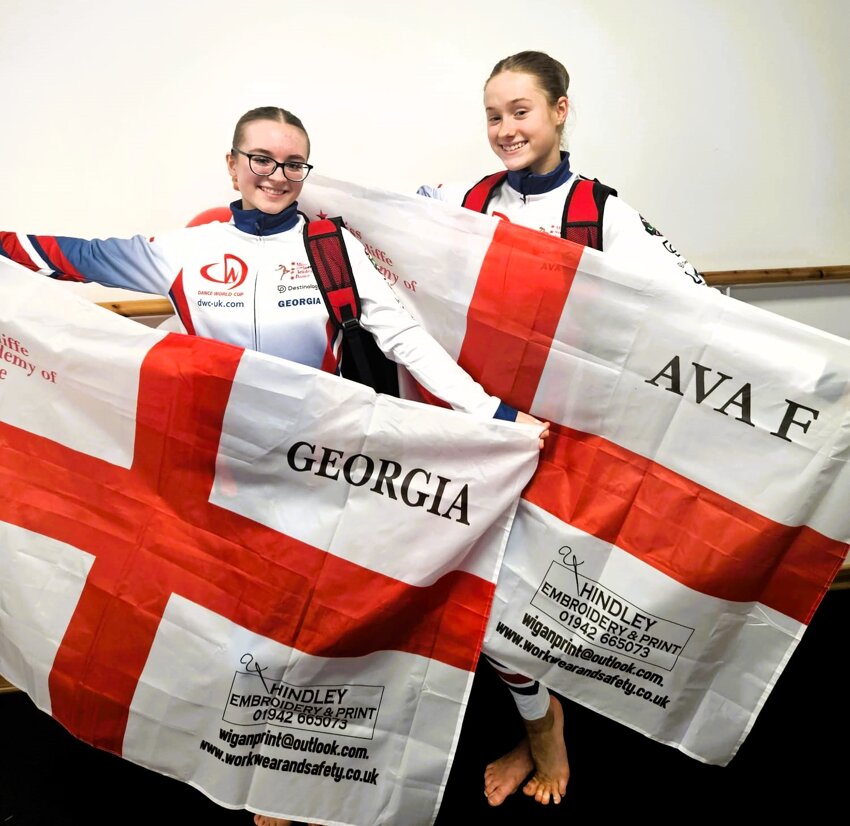 Image of Ava and Georgia are chosen to represent England!