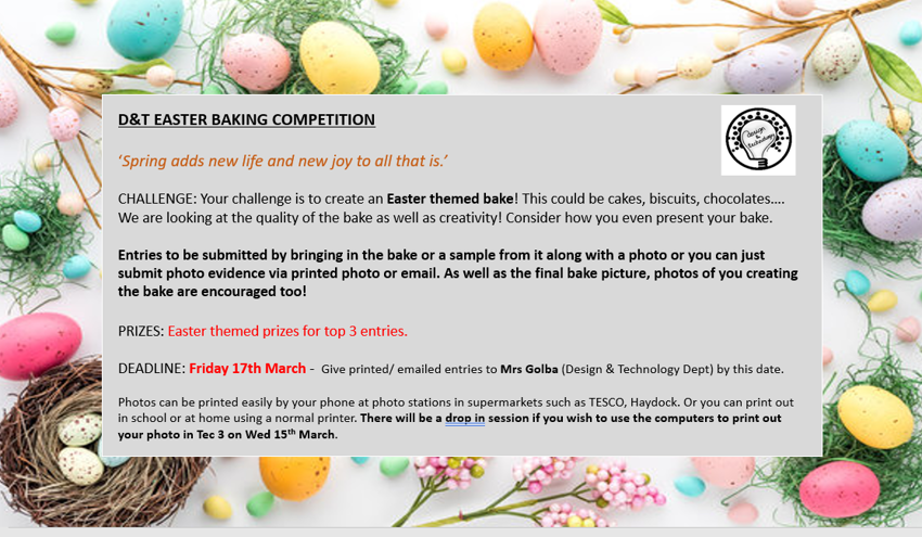 Image of Easter Bake-Off - Competition for Y7/8 & 9 Students