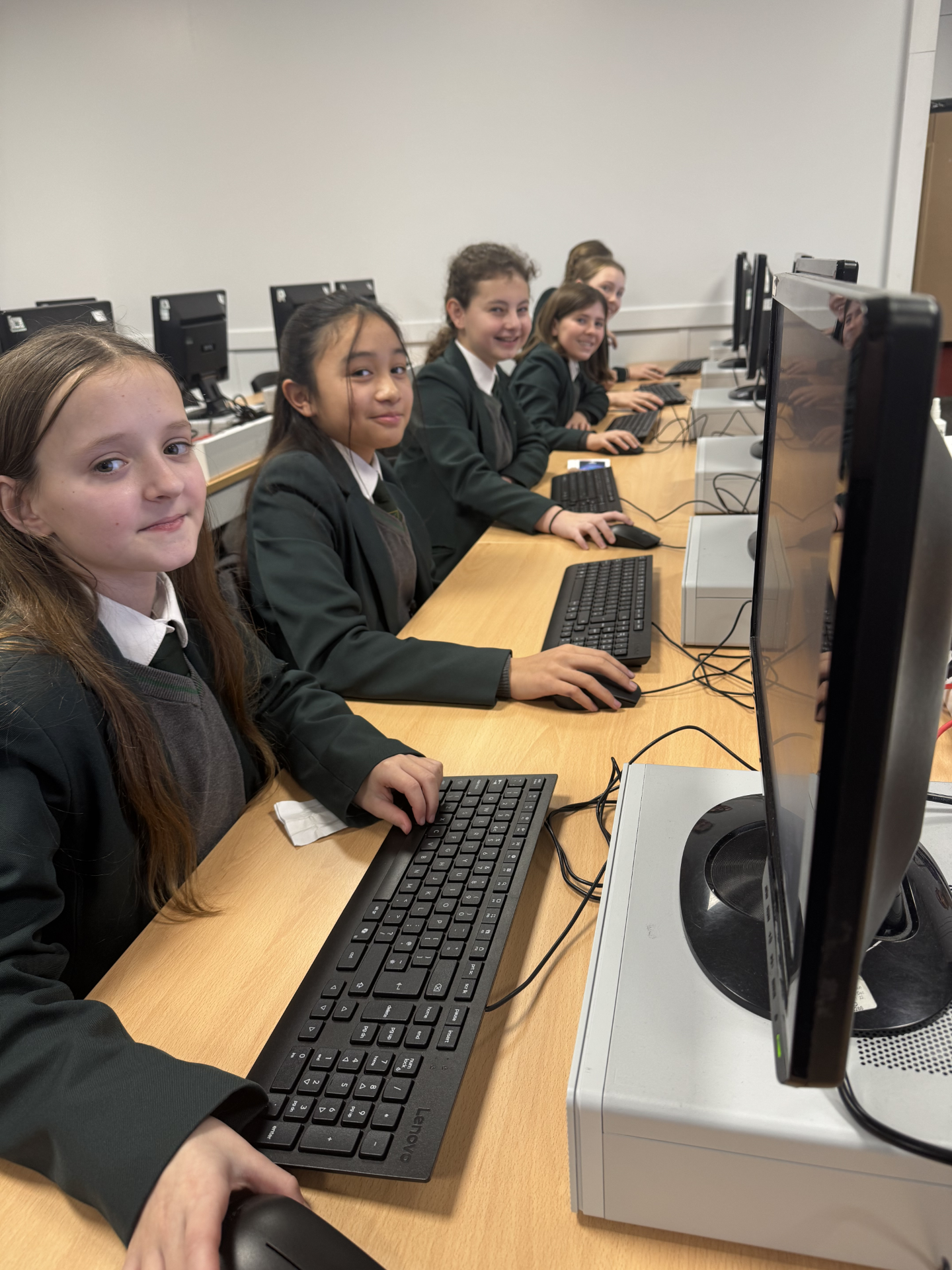 Image of Y8 girls are taking part in a CyberFirst Girls Competition 