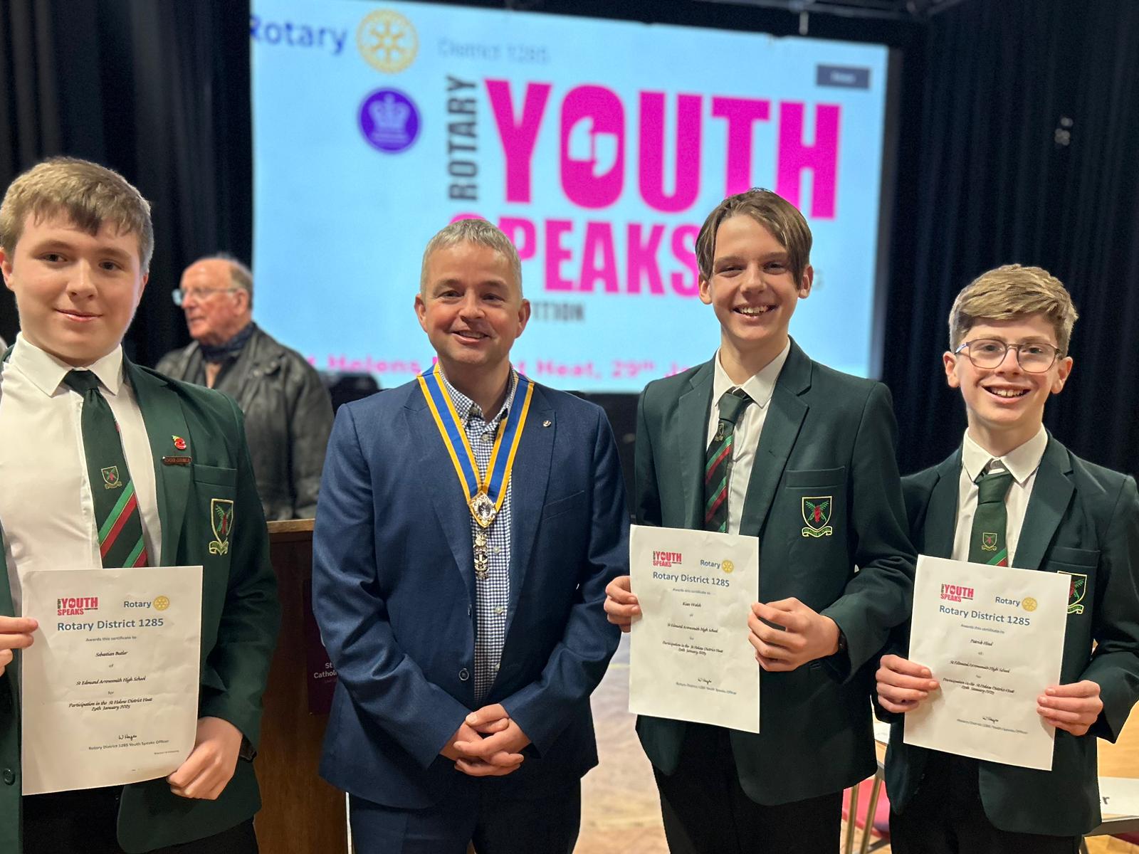 Image of Y8 & Y9 students take part in a Youth Speaks competition