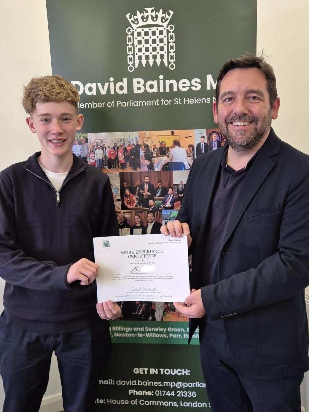 Image of Workplace challenge with David Baines, the MP for St Helens North