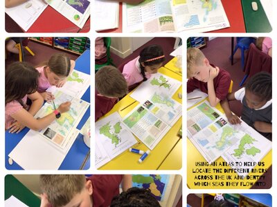 Image of Using an atlas to locate rivers in the Uk!