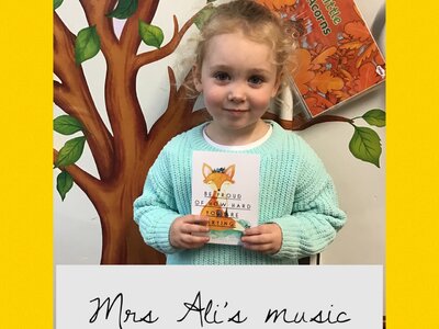 Image of Mrs Ali’s music star of the day. Well done Fleur 